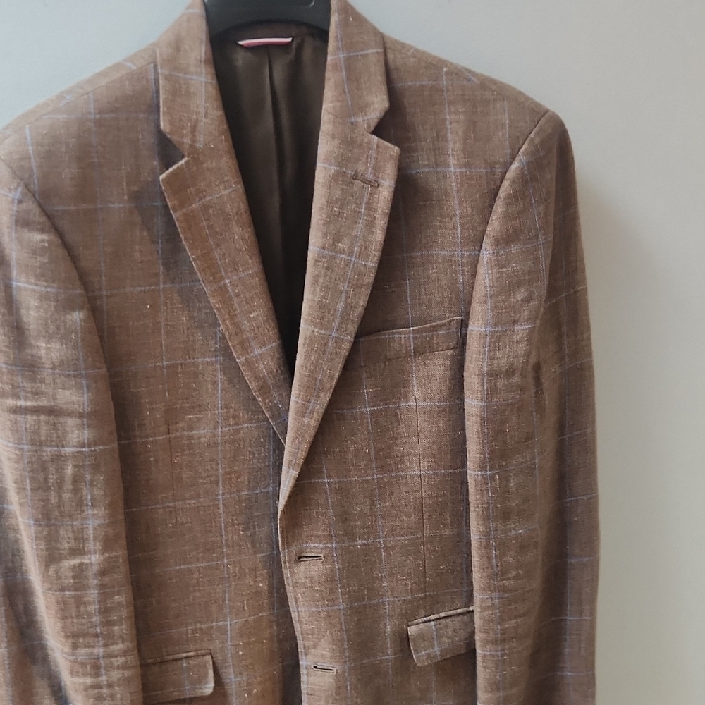 Tommy Hilfiger Brown Checkered Blazer
